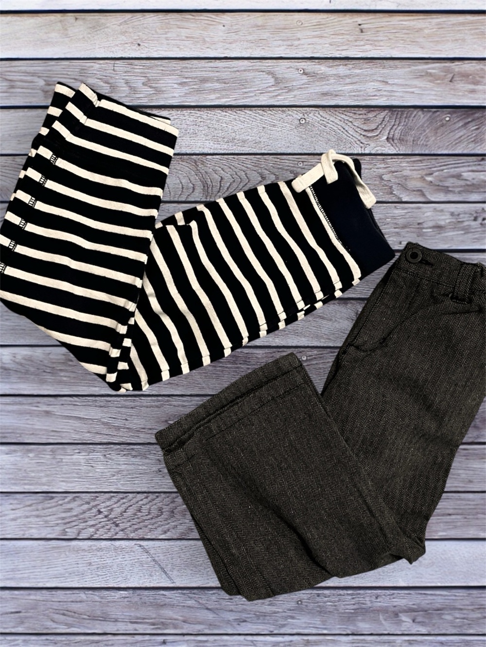 Gymboree boys gray dress pants 4t & navy and white striped baby Gap pants 5